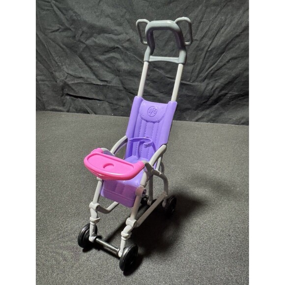 Barbie Skipper Babysitter Doll Purple Stroller Kelly Toddler Baby Carriage EUC - Picture 2 of 6